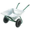 Dealcore 150L Heavy-Duty Galvanised Steel Wheelbarrow | Twin Pneumatic Tyres