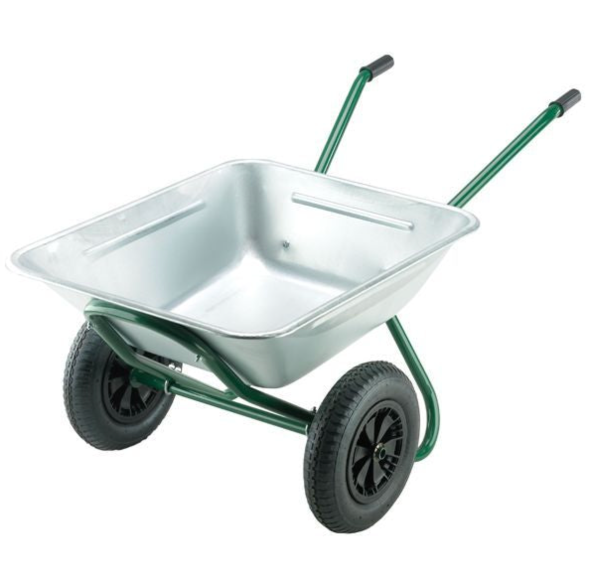 Dealcore 150L Heavy-Duty Galvanised Steel Wheelbarrow | Twin Pneumatic Tyres